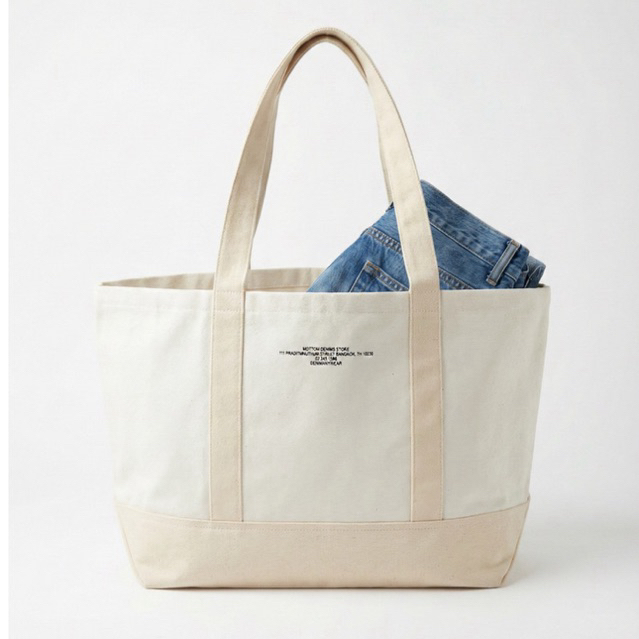 MOTTOM - MT DenimAnywear Two Tone Tote Bag - Natural/Beige