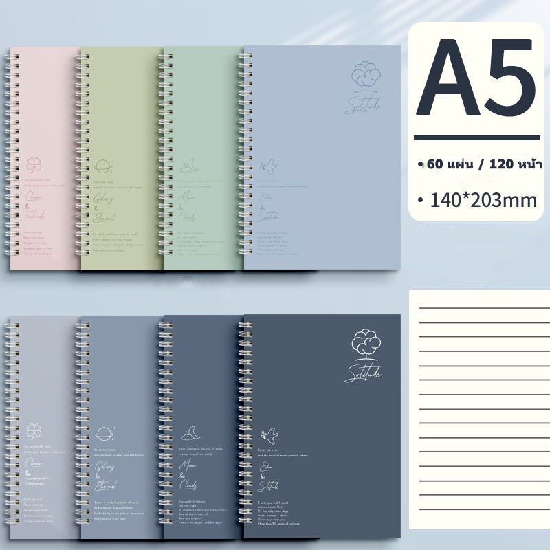 4 ชิ้น A5 สมุดโน๊ตสันห่วง สมุดโน๊ตสันห่วงกระดูกงู สมุดจด ไดอารี่ สมุดน่ารัก สำหรับออฟฟิศและไดอารี่