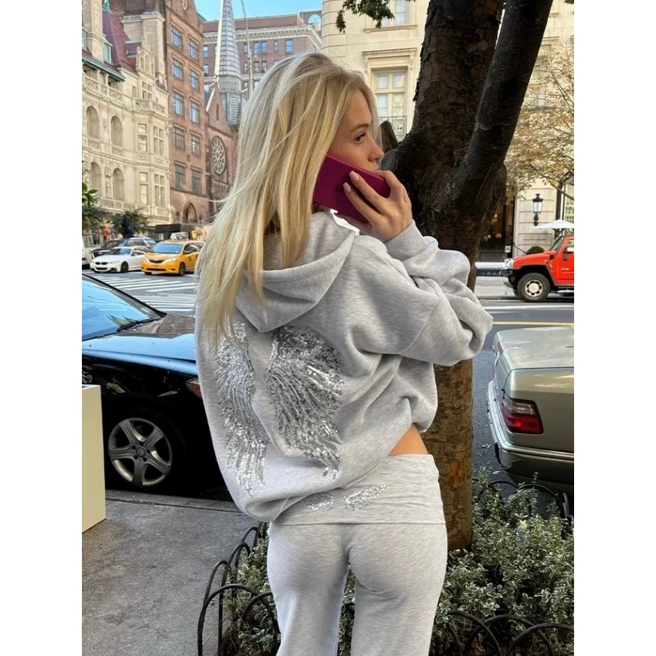 (พร้อมส่ง) Subdued Wings Sequin Hoodie เสื้อฮู้ด เสื้อแขนยาว เสื้อกันหนาว ของแท้จากช็อป