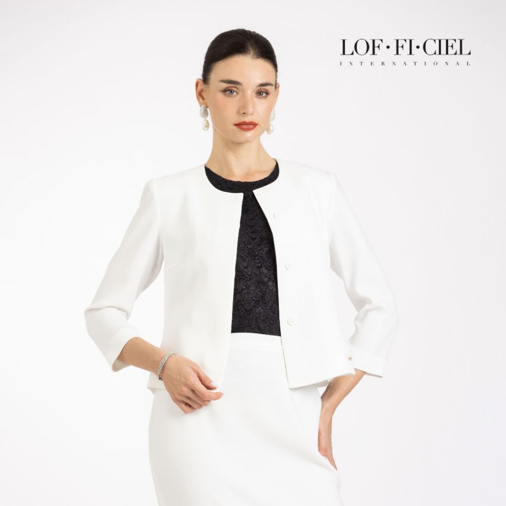 LOF-FI-CIEL Woman's jacket Jubilee แจ็คเก็ต ทรงแขนยาวสามส่วน สีขาว F9XZWH