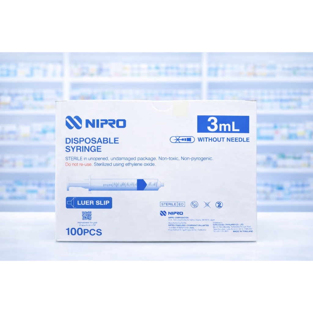 **พร้อมส่ง** Nipro syringe - นิโปร ไซริงค์ ขนาด 3 ml + Hypodermic Needle
