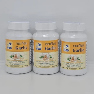 กระเทียม Garlic ตรา บลูเบิร์ด ขนาด 600 มิลลิกรัม 60 แคปซูล