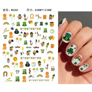 WG Sale !! สติ๊กเกอร์แปะเล็บ ลายดอกไม้ การ์ตูนน่ารักๆ ลอกแปะติดได้เลยจ้า