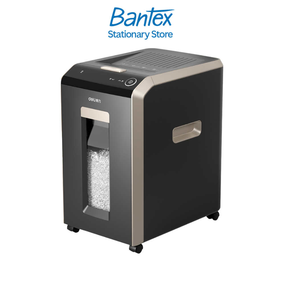 [ของแถมฟรี] Deli เครื่องทำลายเอกสารอัตโนมัติ ย่อยกระดาษ ใช้งานต่อเนื่อง 60 นาที Paper Shredder