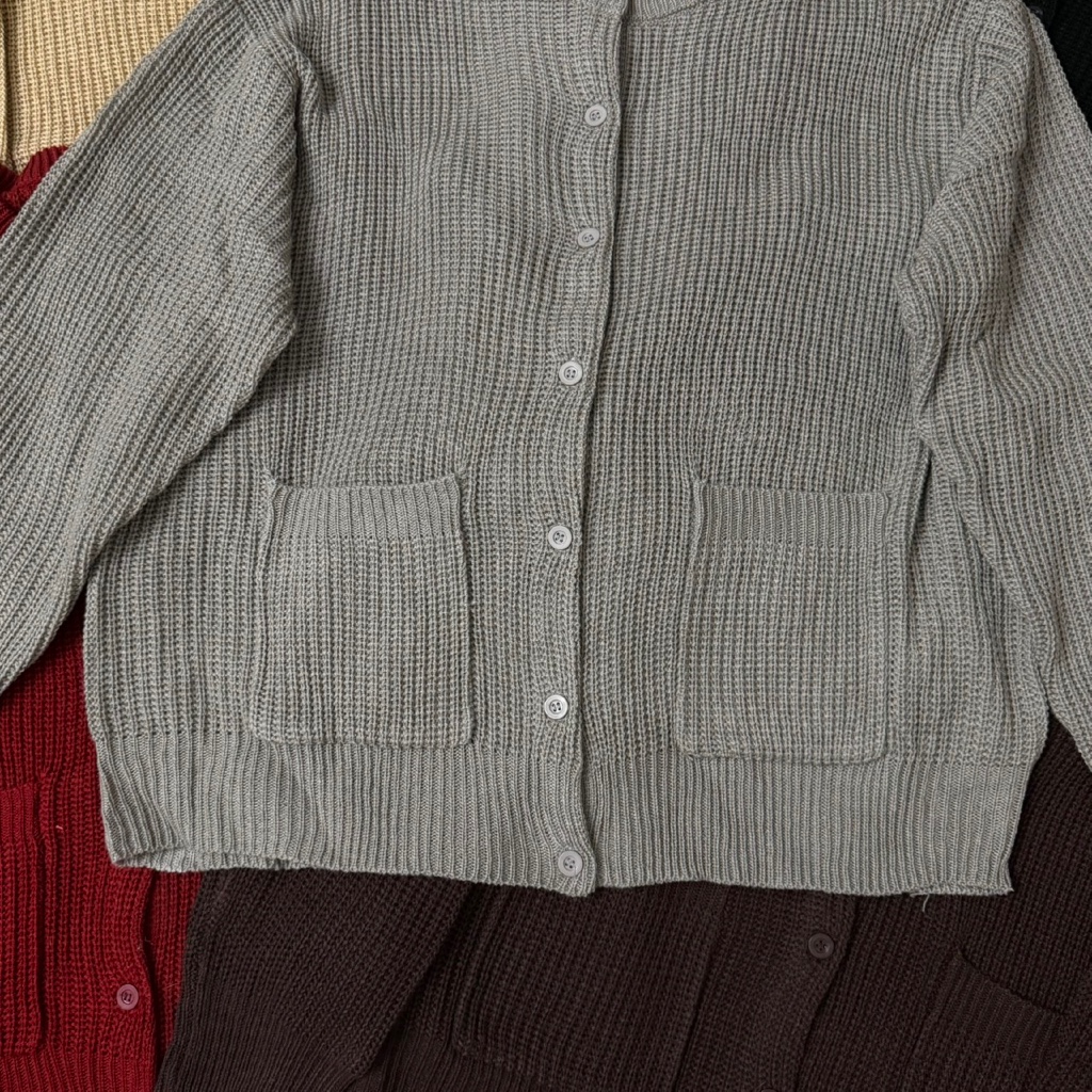 Sydney cardigans รวงข้าว กระเป๋า คาร์ดิแกน คอกลม ไหมพรม oversize plussize ยืดเยอะ - รูปที่ 4