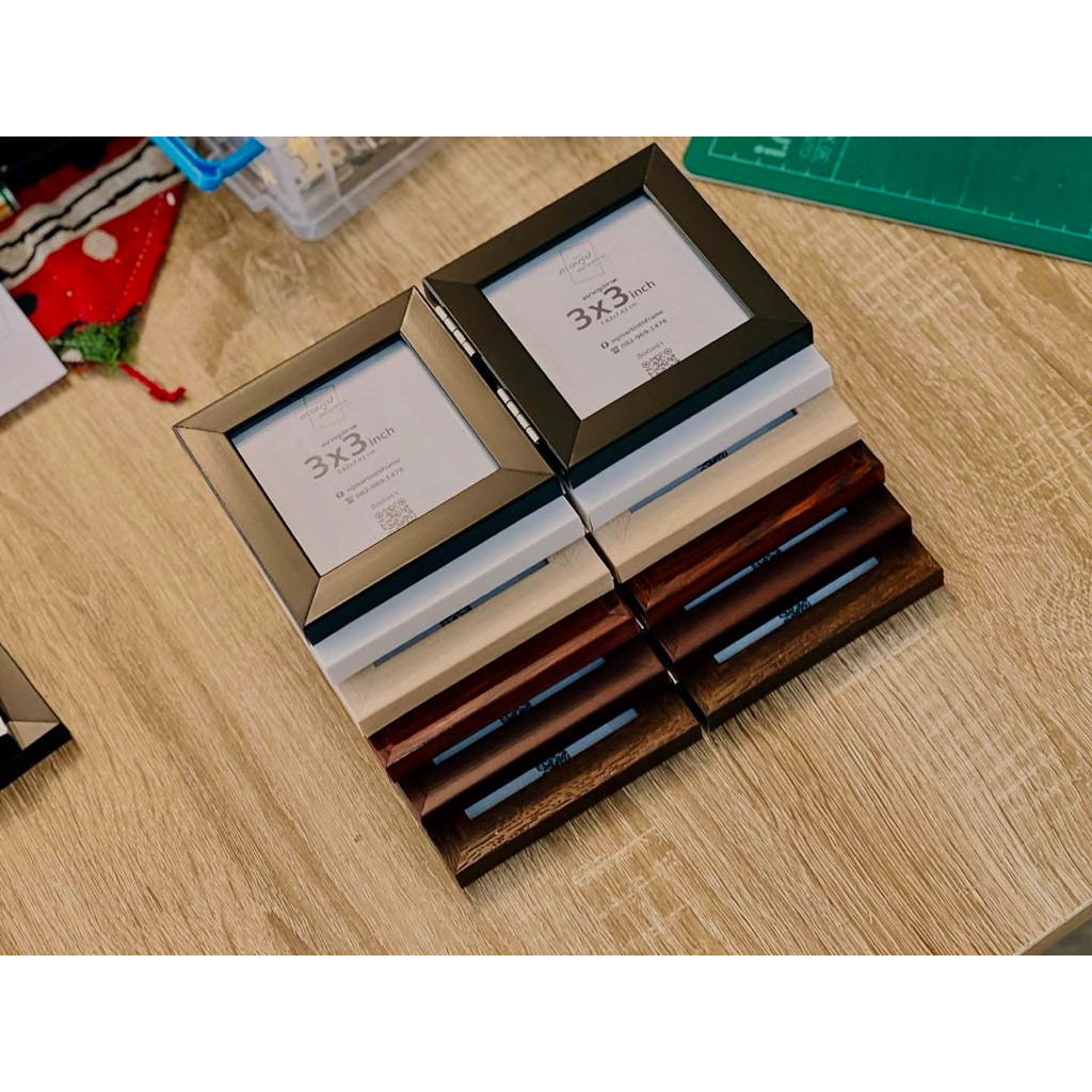 กรอบรูปมินิมอล กรอบรูปบานพับคู่ ขนาด 3x3 นิ้ว •MJMARTINTH FRAME•MINIMAL DOUBLE PHOTO FRAME