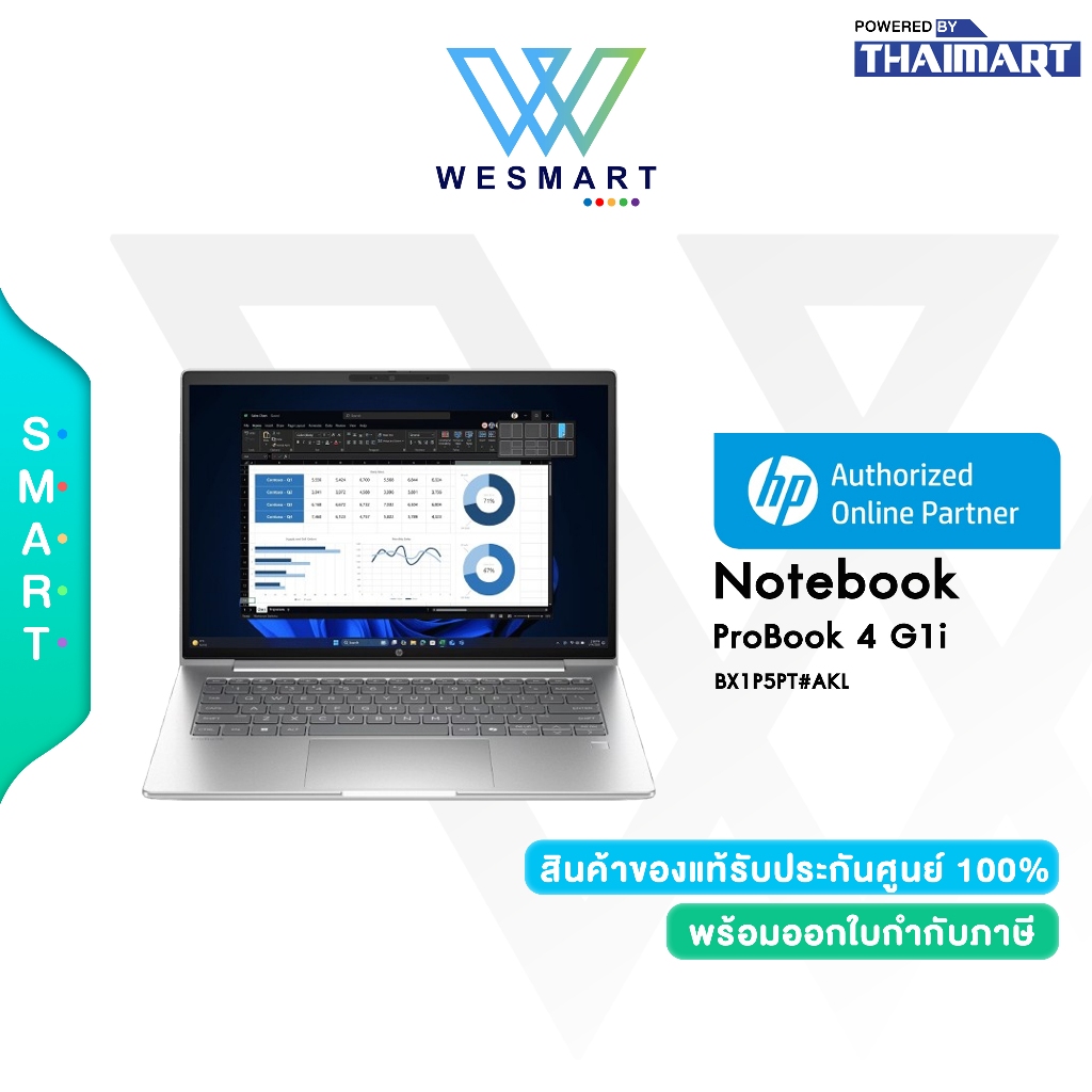HP ProBook 4 G1i (BX1P5PT#AKL) : Intel Core Ultra 5/16GB/512GB/Intel Graphics/14.0″Windows 11 Pro/Wa