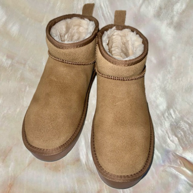 รองเท้าบูท esprit ไซส์ 37 ขนสีน้ำตาล มือสอง ส่งต่อ | Espirit fur boots UGG dupe