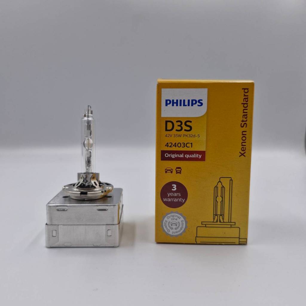 หลอดหน้ารถยนต์ ซีนอน PHILIPS ขั้ว D3S 42 V 35W แท้รับประกัน 3 ปี
