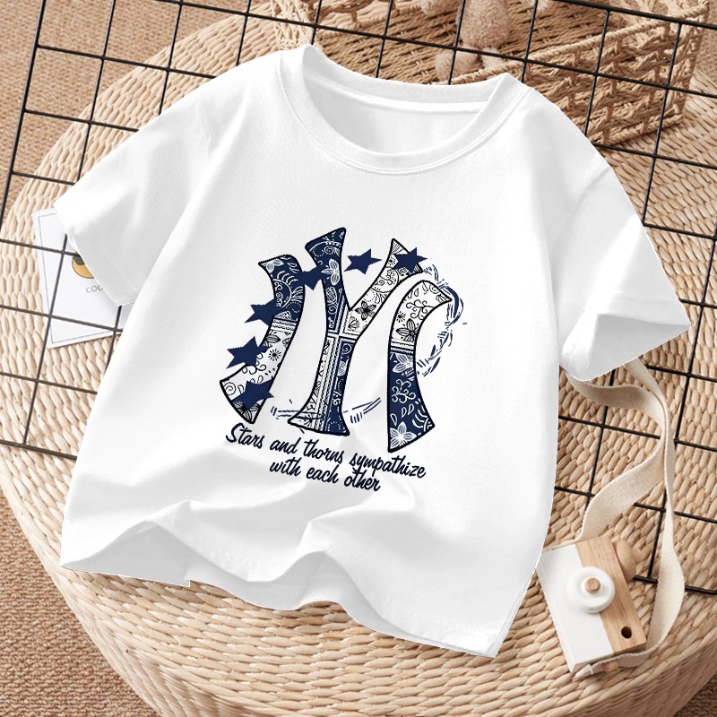 เสื้อยืดเด็กแบรนด์ NASALEE ลายดาว5แฉกและตัว Y สำหรับเด็ก 3-16 ปี เนื้อผ้าฝ้ายนิ่ม ใส่สบาย จัดส่งวันน