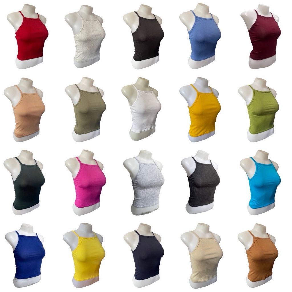 เสื้อสายเดี่ยวบังทรง (ผ้าคอตตอน) สายเดี่ยวสายฝอ เเนวสปอร์ต ใส่เล่นโยคะ ใส่สบาย #ไม่มีฟองน้ำ