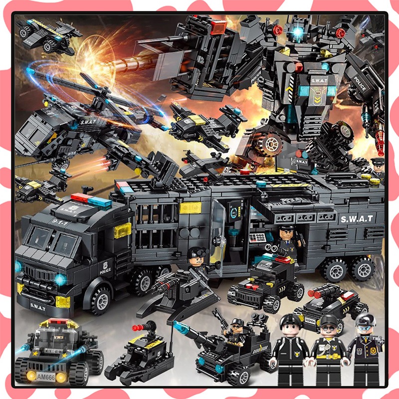 ตัวต่อ ชุดตัวต่อ ตำรวจ หน่วยสวาท บล็อกตัวต่อ ของเล่นเด็กชาย ของเล่นเสริมพัฒนาการเด็ก
