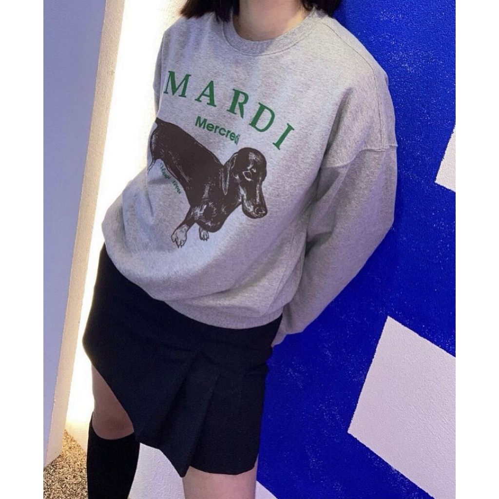 [พร้อมส่ง] MARDI MERCREDI SWEATSHIRT DDANJI GREY สเวตเตอร์ mardi ดัชชุน