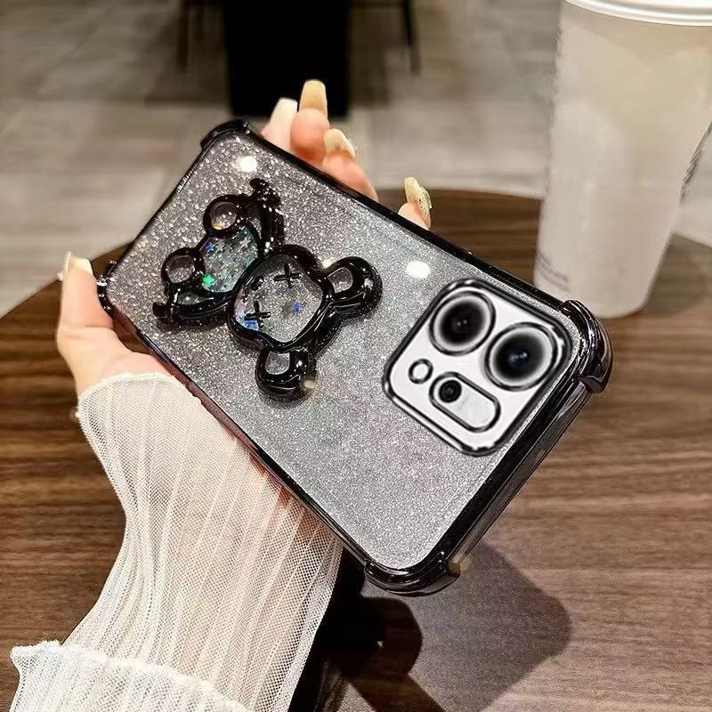 เคสกากเพชร ลายหมีตู้น้ำ หรูหรา สำหรับ OPPO A5X A6PRO A6 A6X A5i A5PRO A3X A3 A3Pro กันกระแทกมุม - รูปที่ 5