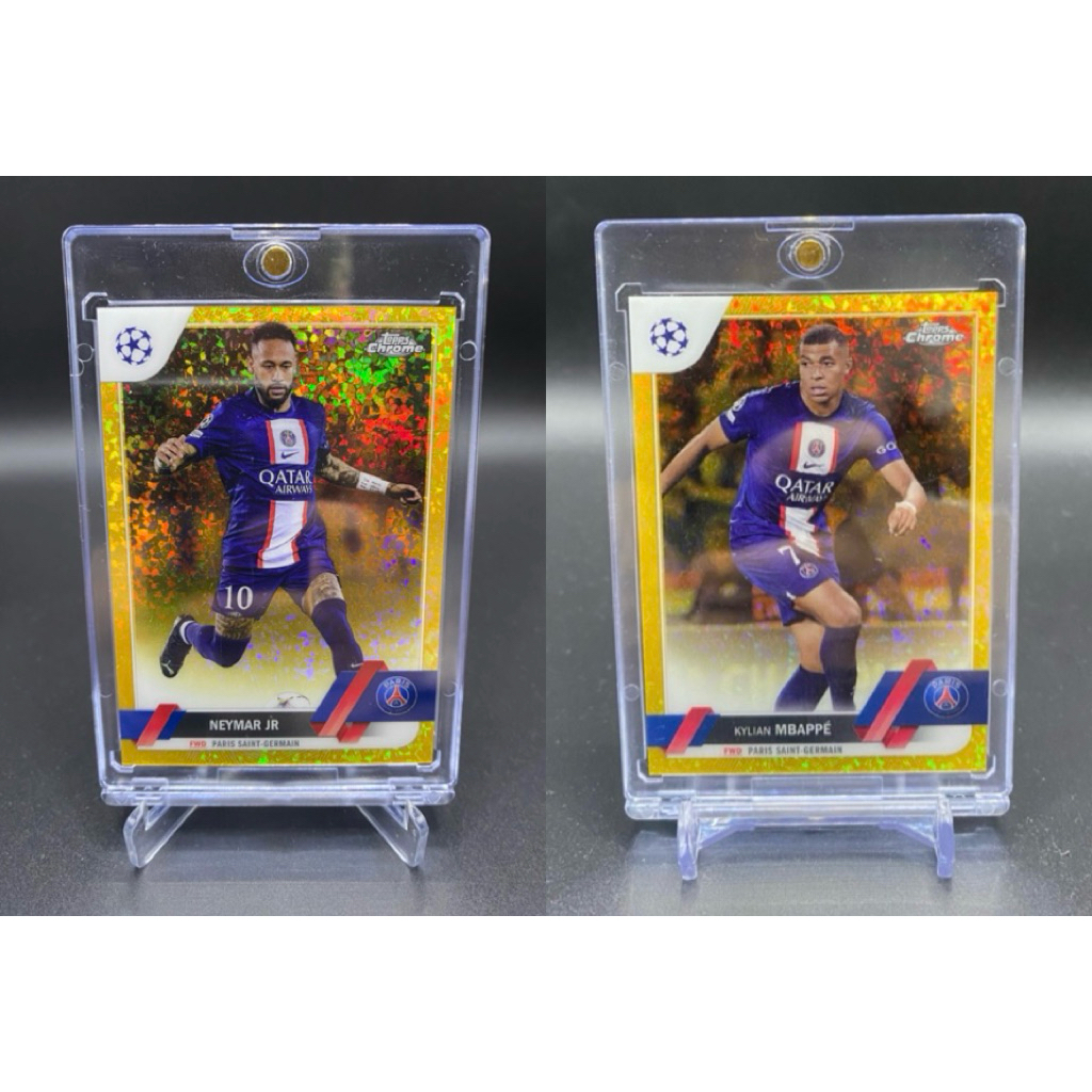 การ์ดฟุตบอล🇫🇷 KYLIAN MBAPPÉ Gold /50 #100 2022-23 Topps Chrome