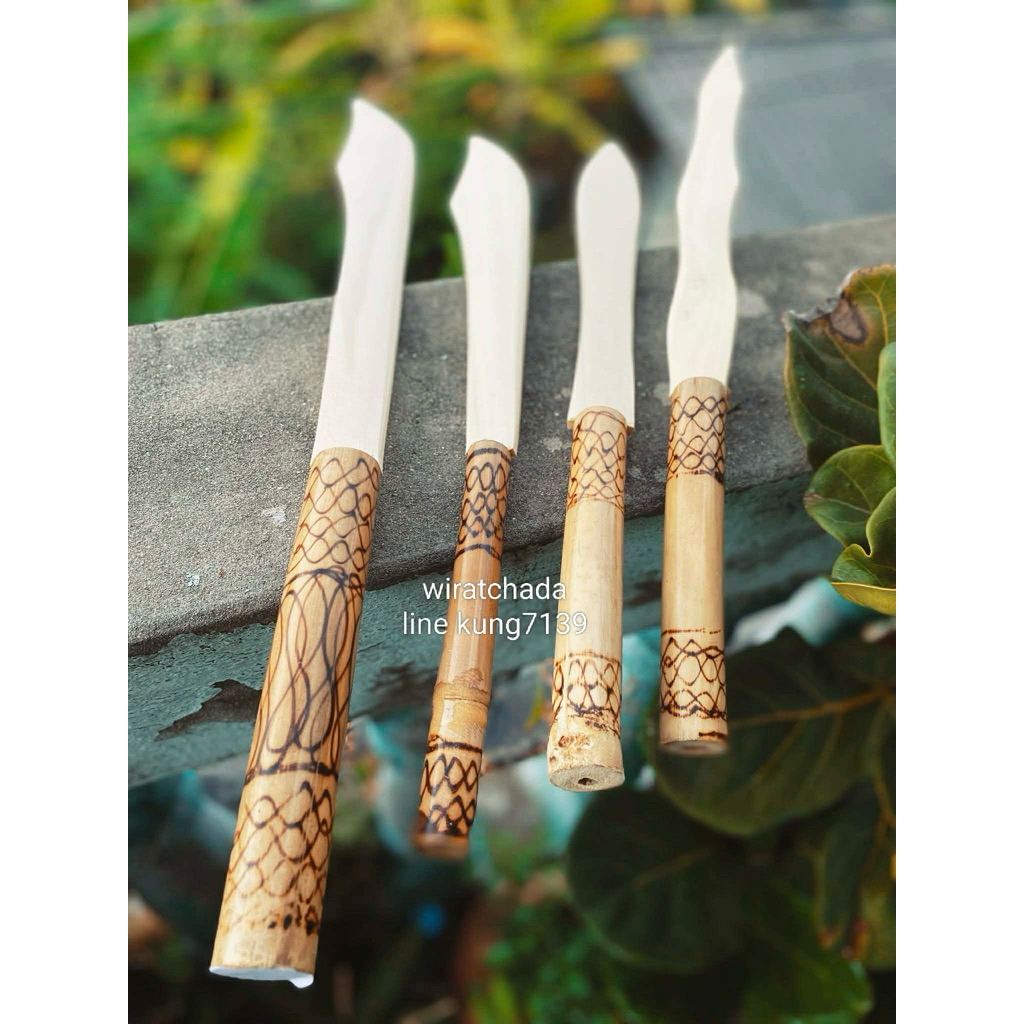 ดาบ/กริช/พระขันธ์ ทำจากไม้โมกมัน+ด้ามไผ่ลายคลื่น ดาบคอสเพลย์ ดาบของเล่น Handmade