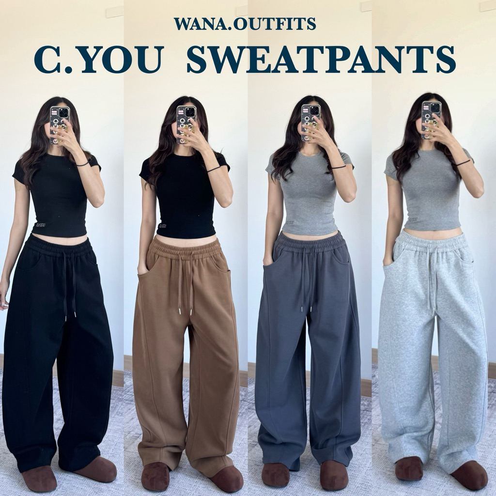 Wana.Outfits - C.You Sweatpants กางเกงวอร์มกระบอกใหญ่