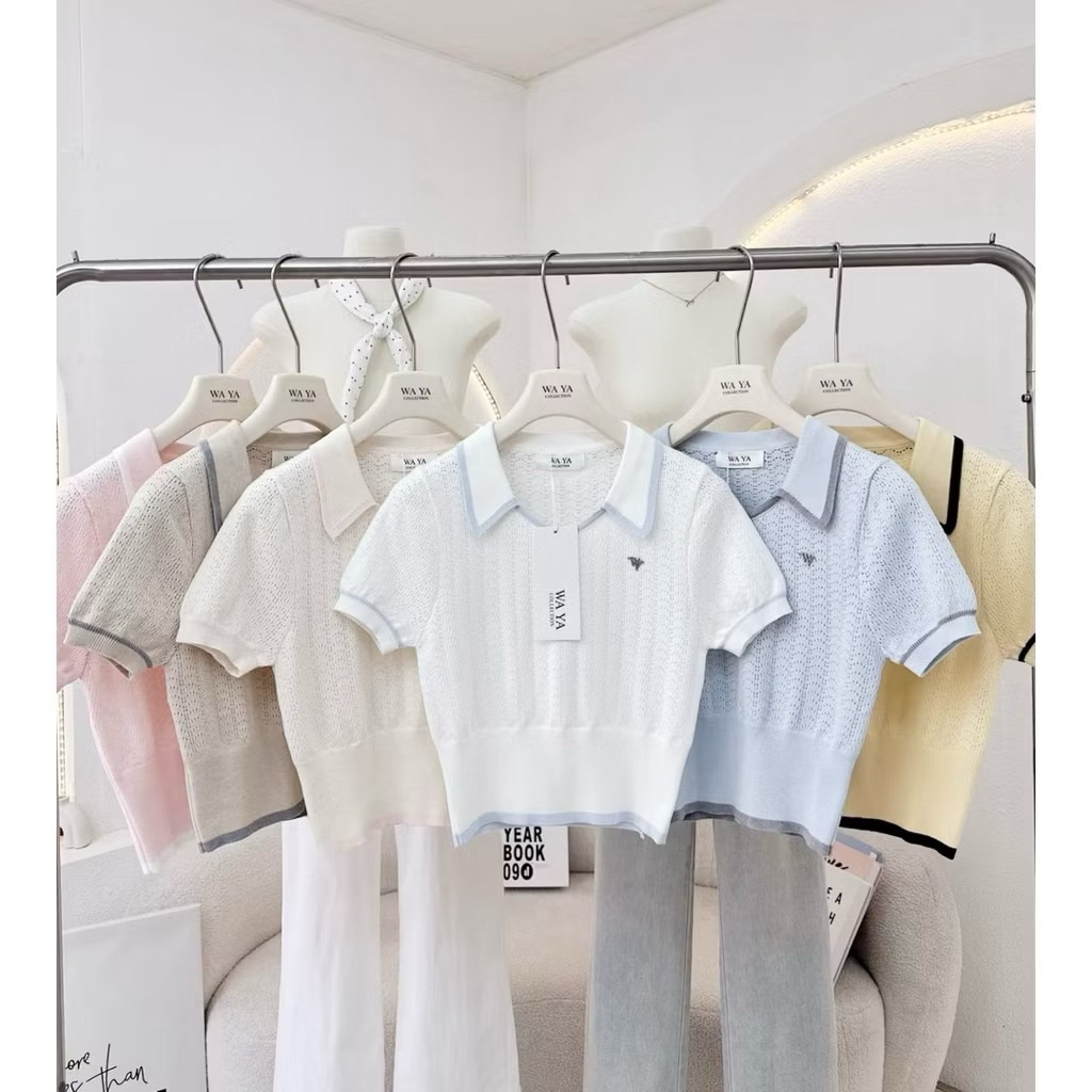 WA YA เสื้อไหมพรมคอปก 💖✨