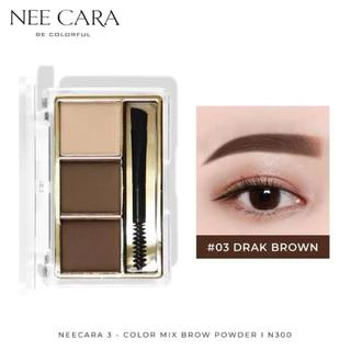 N300 NEE CARA นีคาร่า พาเลทคิ้ว พาเลทเขียนคิ้วเนื้อฝุ่น 3ช่อง เขียนคิ้ว คิ้วฝุ่น 3COLOR MIX BROW POWDER
