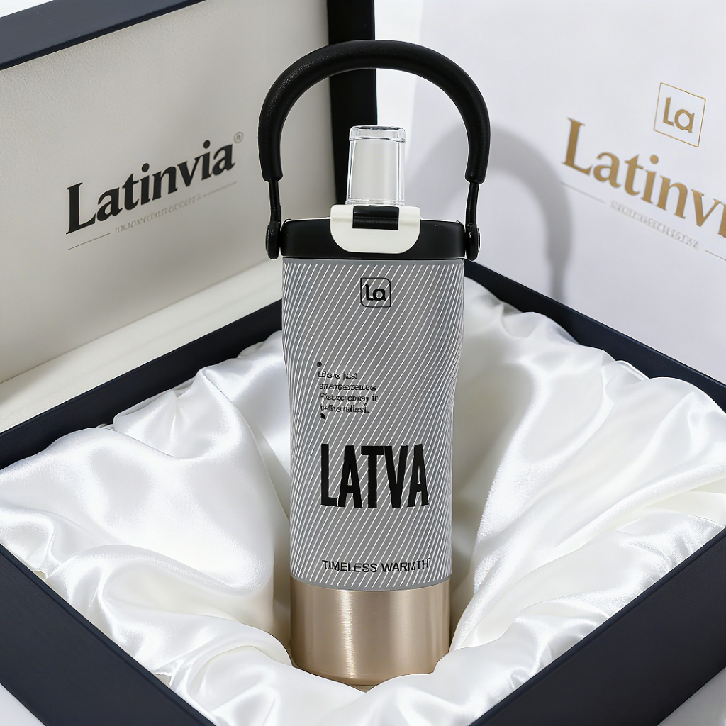 LATINVIA กระติกน้ำ ขวดน้ำ กระบอกน้ำ tumbler 316 เก็บร้อนเก็บเย็น ได้นาน 800ML รุ่น 2026 ใส่ในรถ มีหูหิ้ว กันรั่ว