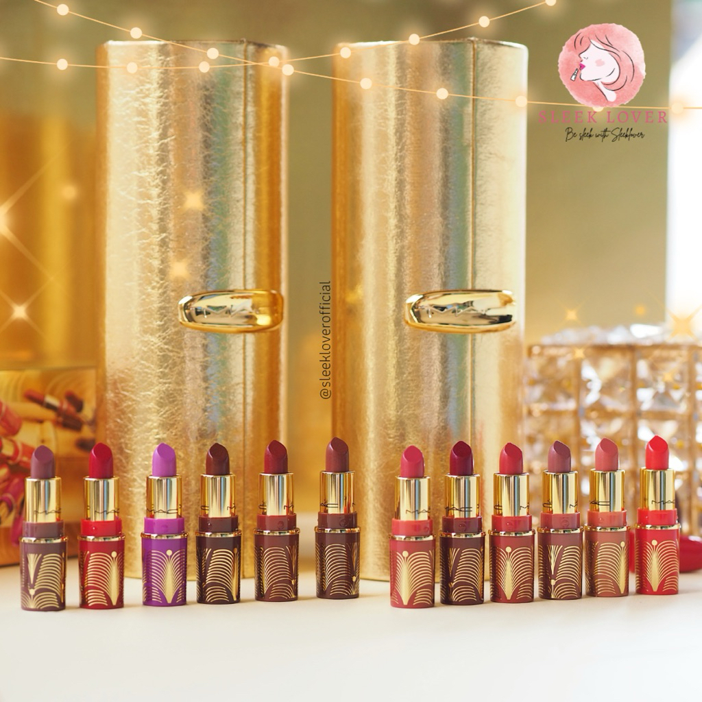 [เหลือ 1,560-. “เก็บโค้ดทักแชท”]🔻พร้อมส่ง&แท้🔻 MAC LIPSTICK SET GOLDEN GIRLS MINI LUSTREGLASS