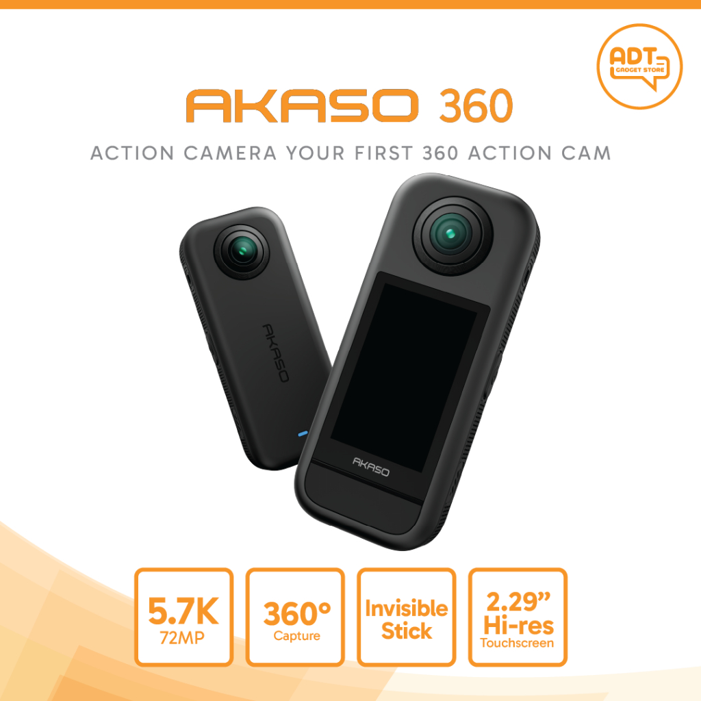 AKASO 360 | เก็บทุกภาพประทับใจได้ 360 องศา ชัดยิ่งกว่าด้วยความละเอียด 5.7K | รับประกันสินค้า 1 ปี