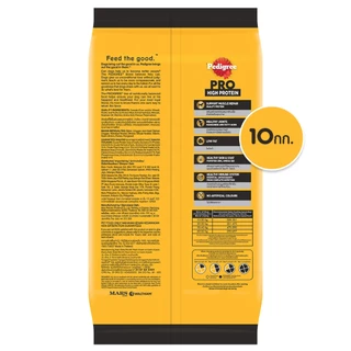 PEDIGREE เพดดิกรี โปร อาหารหมาพันธุ์กลางและใหญ่สูตรโปรตีนสูง 10 กก.