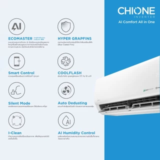 Midea แอร์ติดผนัง Inverter รุ่น Chione 18,000 BTU เย็นไว ประหยัดไฟ AI ECOMASTER เสียงเบา WiFi ในตัว