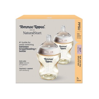 Tommee Tippee ขวดนม PPSU 260ml (แพ็ก 2) ขวดสีชา ทนความร้อนสูง พร้อมจุกเสมือนแม่ Size M รูปที่ 4