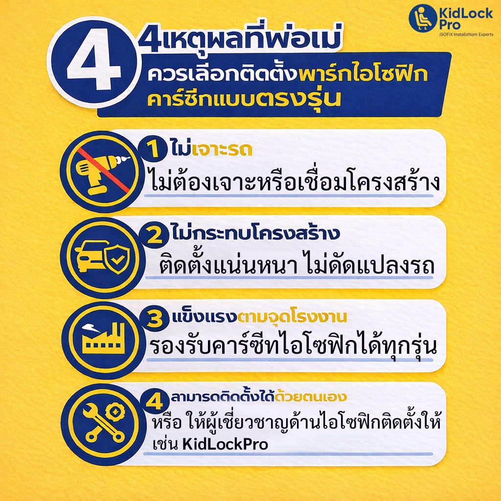 KidLockPro Isofix Bracket part แบบตรงรุ่นรถยนต์  รองรับคาร์ซีทไอโซฟิกได้ทุกรุ่น รูปที่ 8