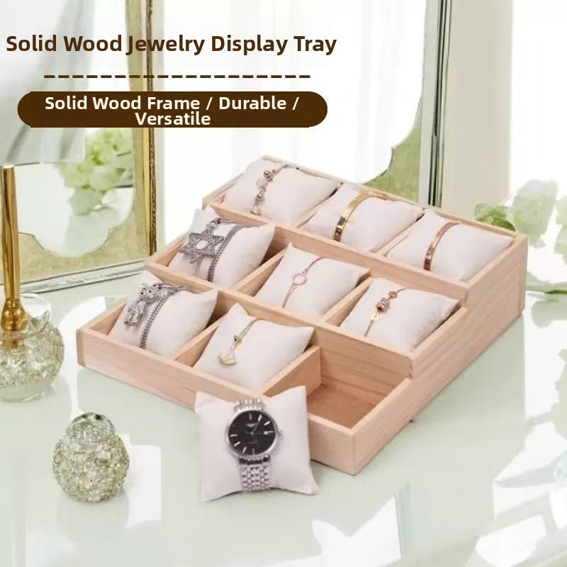 จานนาฬิกา 3 ชั้น 9 ช่อง พาเลทไม้เนื้อแข็งสามชั้น กล่องนาฬิกา Watch Box ถาดนาฬิกา