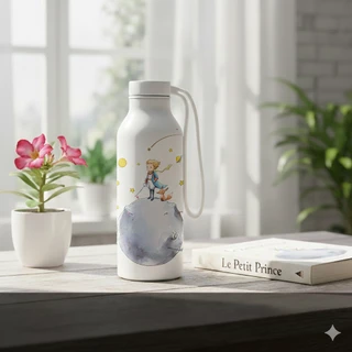 Saengdao(แสงดาว) ขวดน้ำเก็บอุณหภูมิ ขนาด 22 oz (700 ml) พิมพ์ UV ลายเจ้าชายน้อย มาพร้อมฝา 2 แบบ