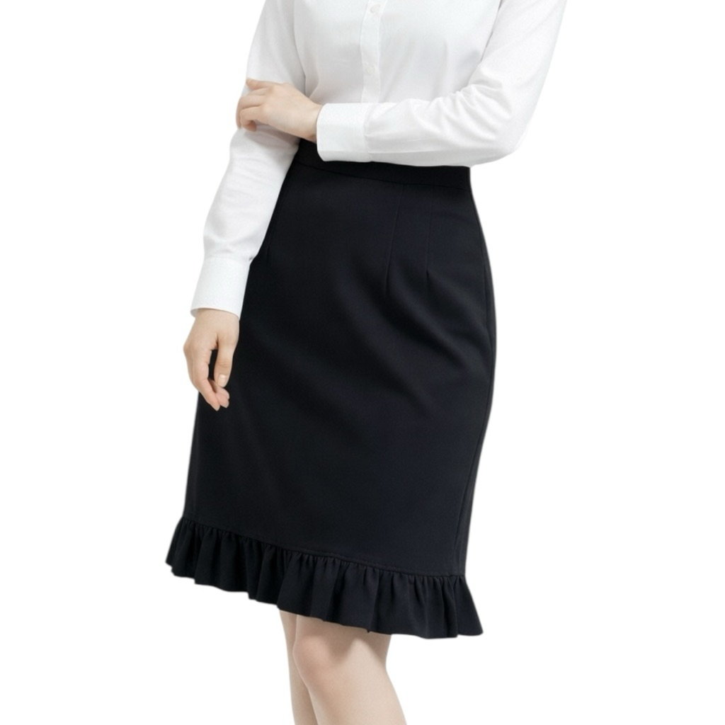 กระโปรงทรงกึ่งเอชายย่นขอบเล็กผ้านาโนS-40 (G) - รูปที่ 4