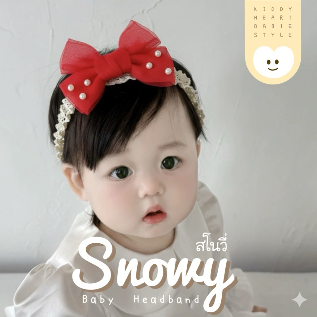 [Kiddy Heart]คาดผมเด็กแรกเกิด 0-18เดือน รุ่นSnowy(สโนวี่)
