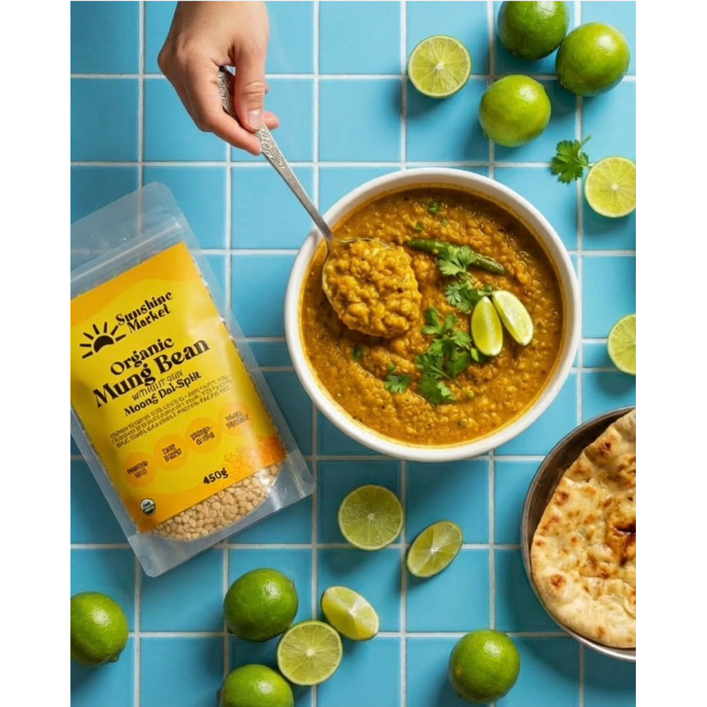 Sunshine Organic Mung Bean Moong Dal Split | ถั่วเขียวมูนดาลออร์แกนิค