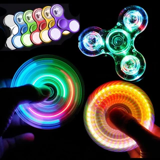 YUNLEO Toy 🎊 แฮนด์สปินเนอร์ LED🎡 เรืองแสง เปลี่ยนสีได้ ✨ของเล่นคลายเครียด ผู้ใหญ่-เด็ก