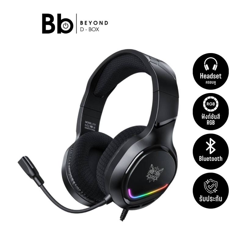 หูฟังเกมมิ่ง Onikuma X31 RGB 3.5mm Black by BB Beyond D-Box