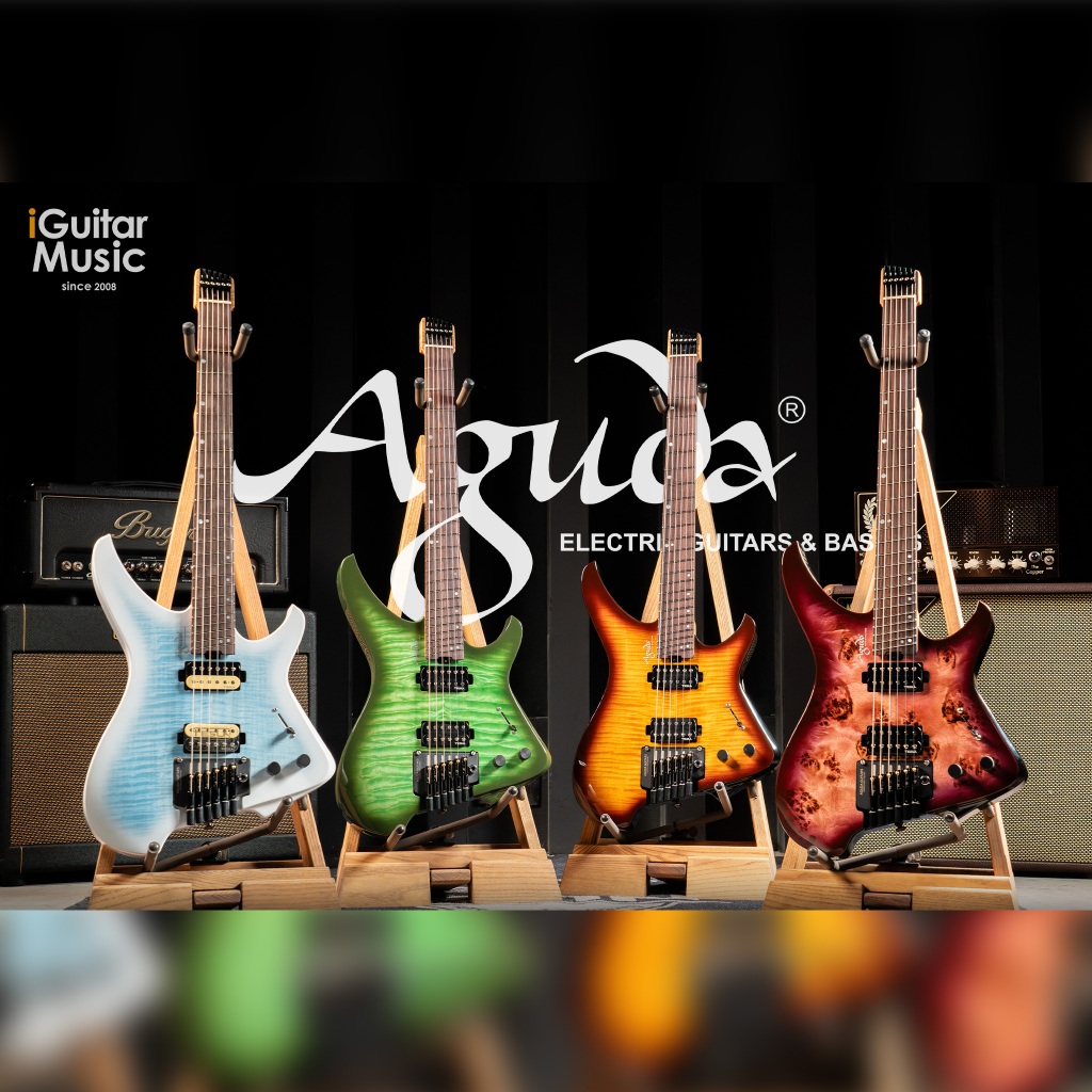 (ส่งฟรี)กีตาร์ไฟฟ้า Aguda Black Hole 6 New Color 2026 – แถมฟรีกระเป๋า กีตาร์หัวตัด Headless