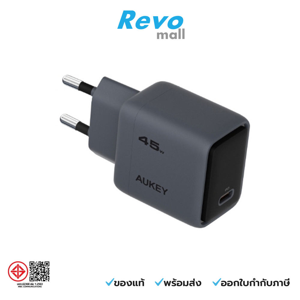 AUKEY หัวชาร์จเร็ว 45W PD Gray รุ่น PA-C2