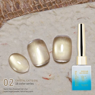 Nawoelite เจลทาเล็บ เจล สีแคทอายคริสตัล 18 สี ผงแม่เหล็กละเอียด ดูดแล้วสว่างทันที อบด้วยไฟ LED/UV