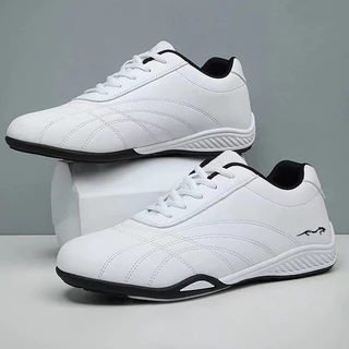 รองเท้าผ้าใบสีดำ รองเท้าวิ่งหนัง ขนาด แฟชั่นลำลอง 39-44