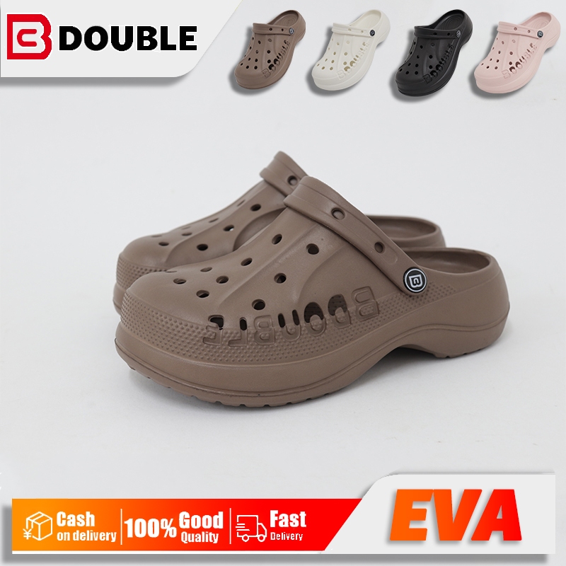 BB Double รองเท้าแตะรูปแบบใหม่ แบบสวม หัวกลางแจ้ง หนาแต่เพียงผู้เดียว กันลื่น สะดวกสบาย ใช้งานได้ทั้งวัน สำหรับผู้หญิง