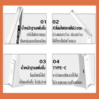 🔥ใช้งานที่ยาวนาน🔥โคมไฟตั้งโต๊ะ ไฟอ่านหนังสือ LED โคมไฟ อุณหภูมิสี3สี ตั้งเวลาได้ นาฬิกาดิจิตอล โคมไฟอ่านหนังสือ