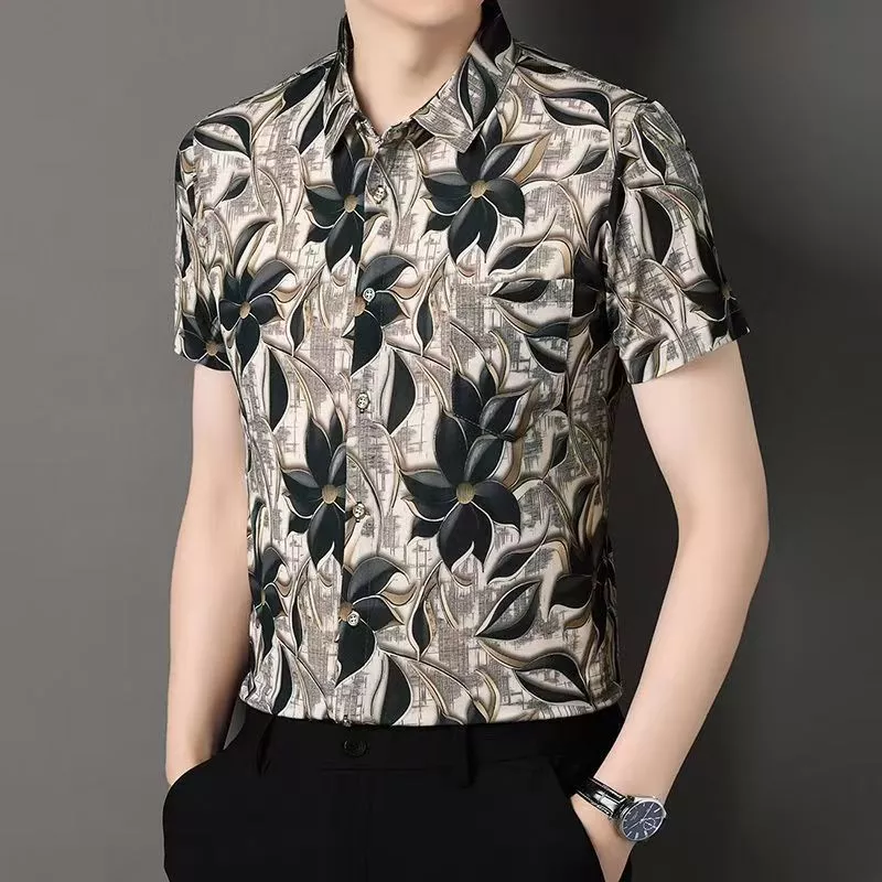 เสื้อลายดอกไม้ฮาวาย แขนสั้น ผู้ชาย M-3XL thumbnail 3