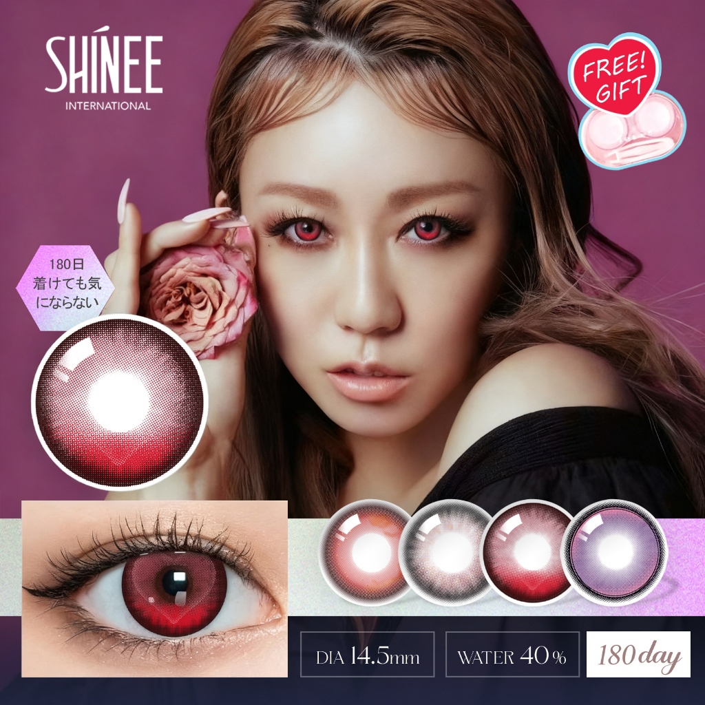 【Red Series】คอนแทคเลนส์ Wine Red / Sechuctive Violet /Lollipop Pink  ตาใหญ่ ลายฮิต ขายดีมาก แบบพิมพ์ที่ขายดีจากญี่