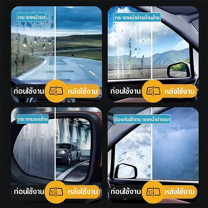 น้ำยาเคลือบกระจก น้ำยาเช็ดกระจกรถยนต์ น้ำยาเคลือบกระจกรถ 500ml สูตรเข้มข้น น้ำฝนไม่เกาะติด มองเห็นชัดเจน ป้องกันยาวนาน - รูปที่ 3