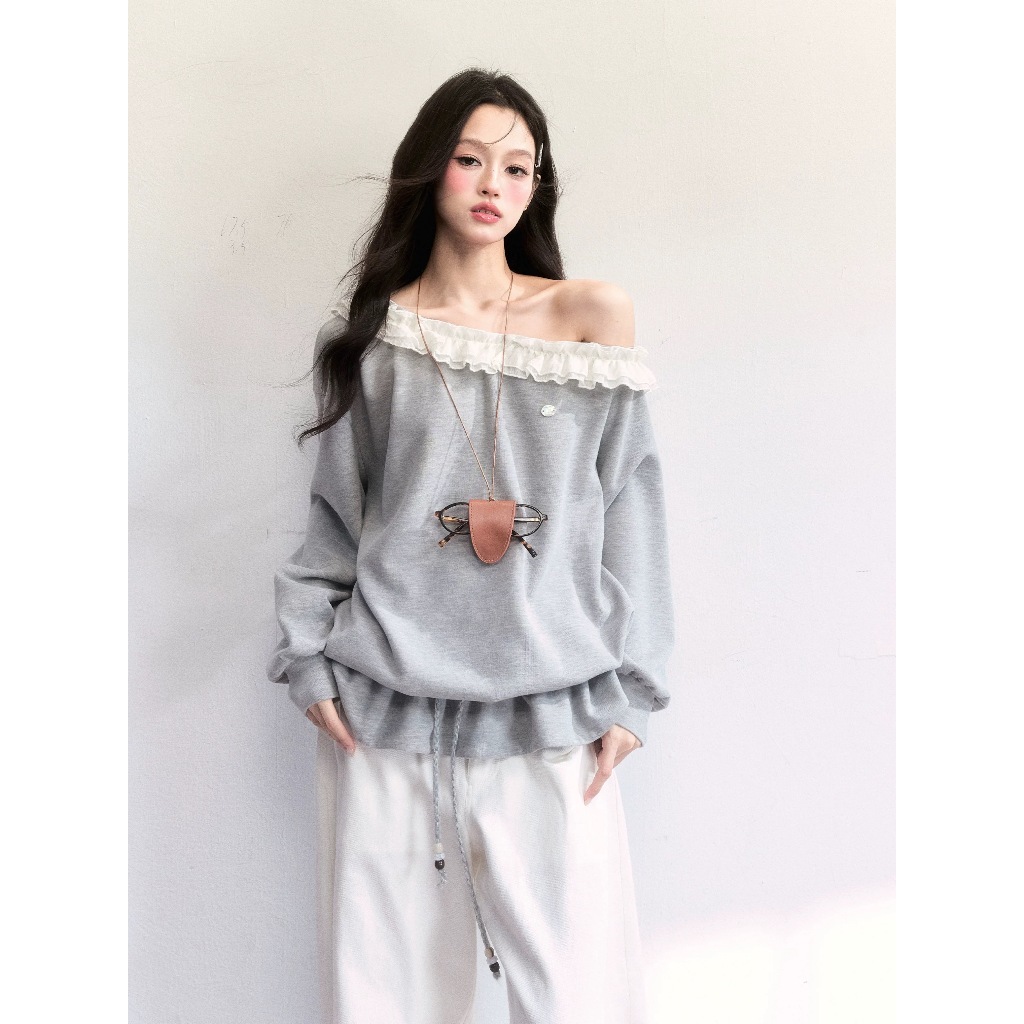 Fragile Heart - Relaxed Style Loose Lace Sweatshirt