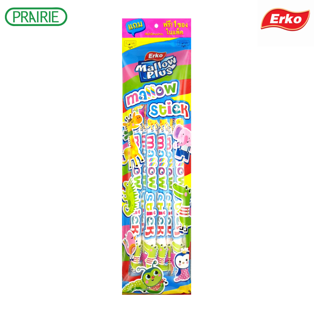 เออโก้ สติ๊กแมลโลว์ สตรอ 20ก. 12+1 / Erko Stick Mallow Strawberry 20g. 12+1