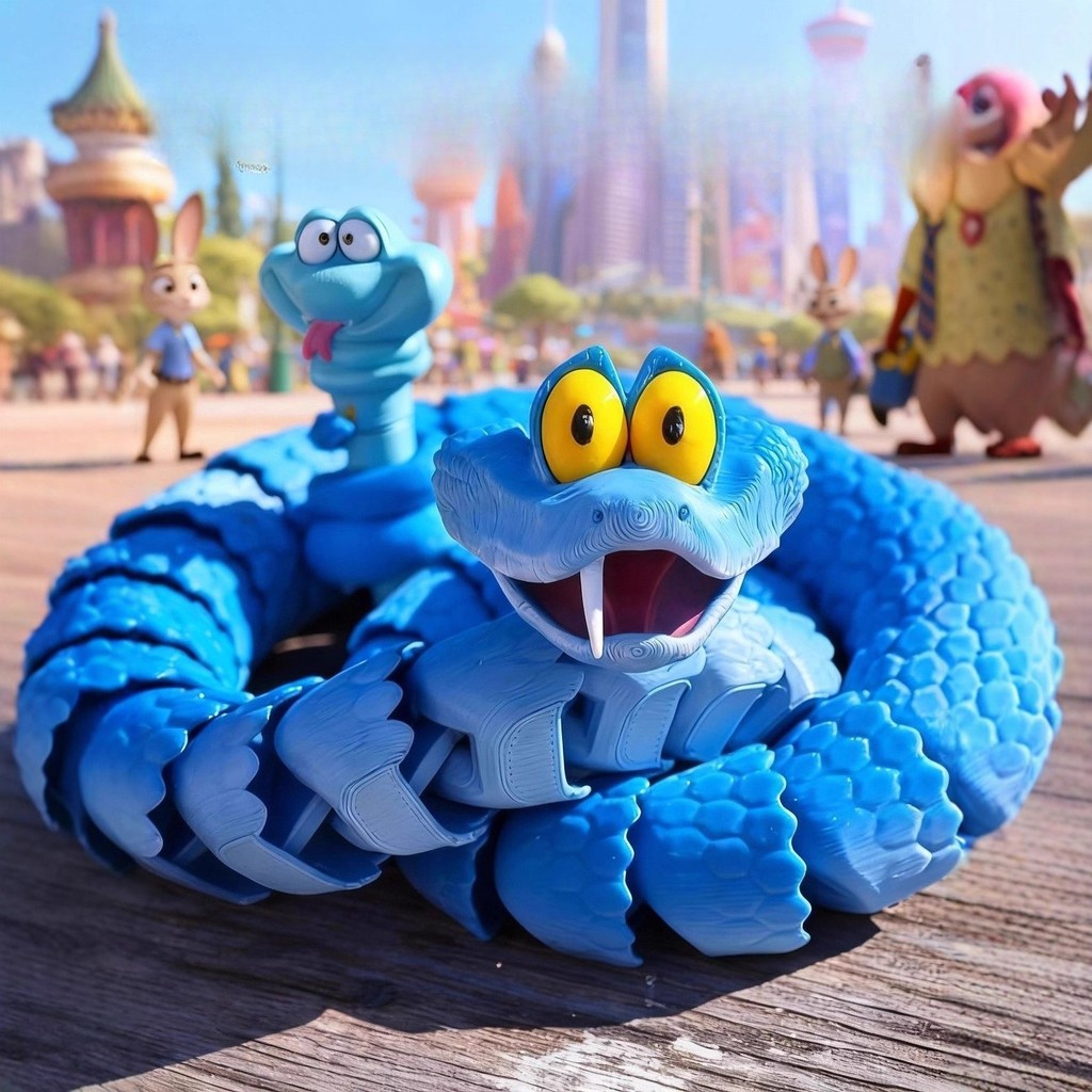 ส่งจากไทย💥Zootopia 2 Gary DeSnake 3Dพิมพ์ของเล่นข้อต่อที่สามารถเคลื่อนย้ายได้Movable Joints รุ่น40ซม