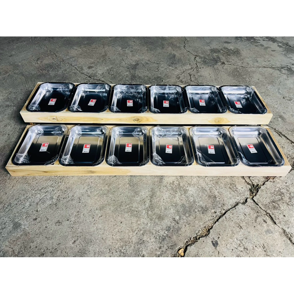 ชั้นวางไม้สัก 2แถว12ถาดเล็ก